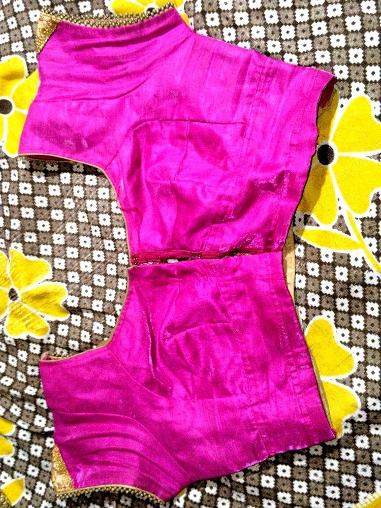 Magenta Readymade Saree Blouse