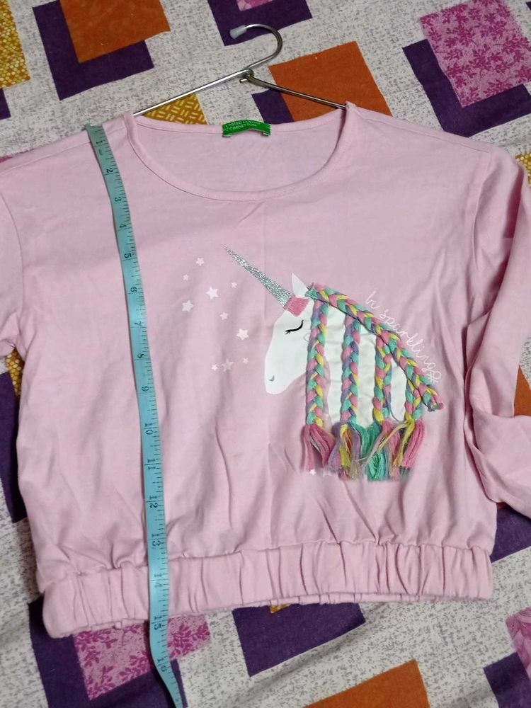 unicorn style crop top for girls