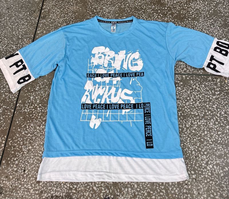 Boys New Blue Graphic Print T-Shirt
