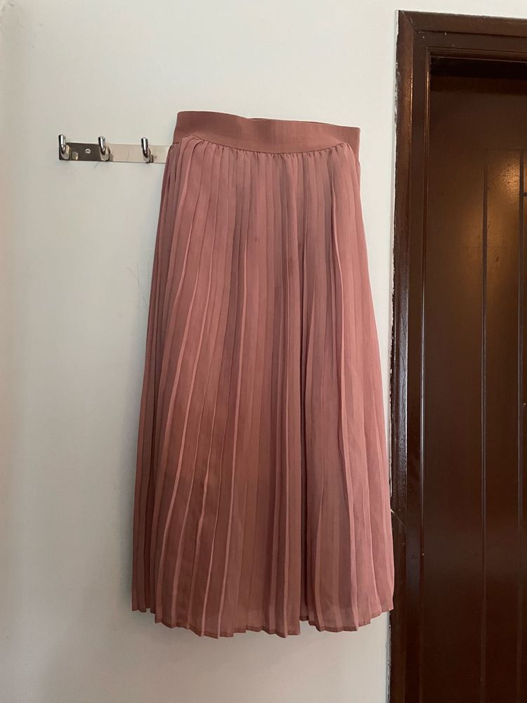 Rose Pleated Midi Skirt