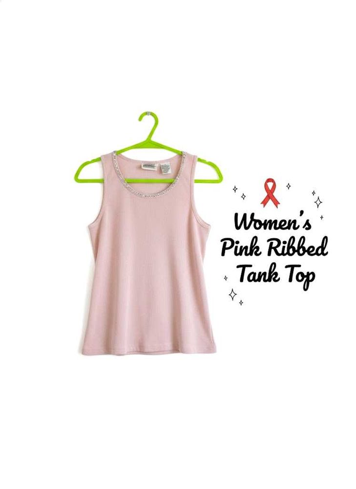Pink Ribbed Tank Top 🩷🫶🏻