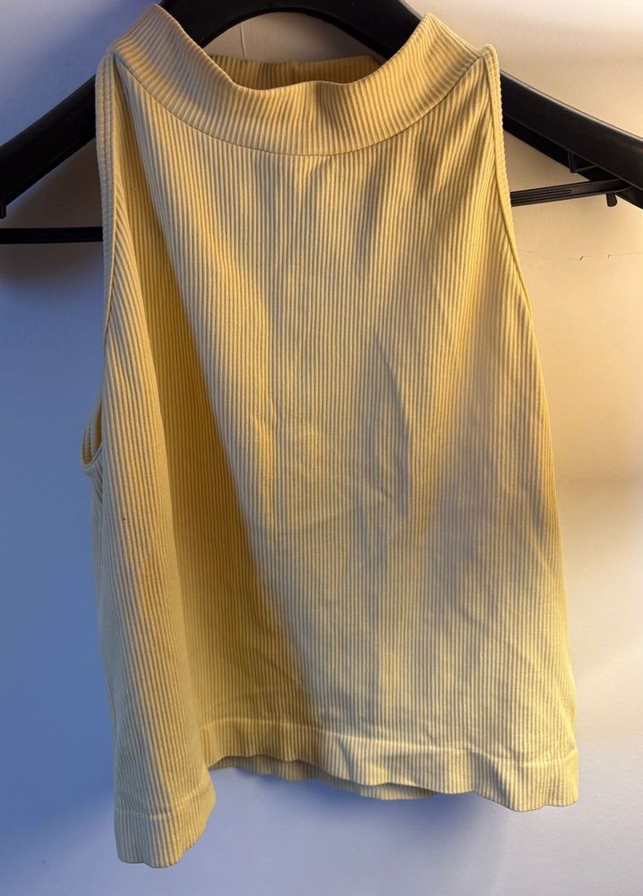 Yellow Ribbed Tank Top