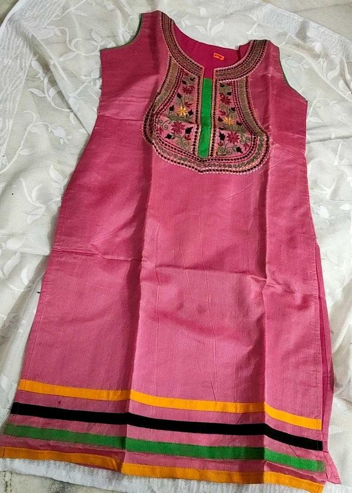 Rose Pink 🩷 Embroidery Kurta
