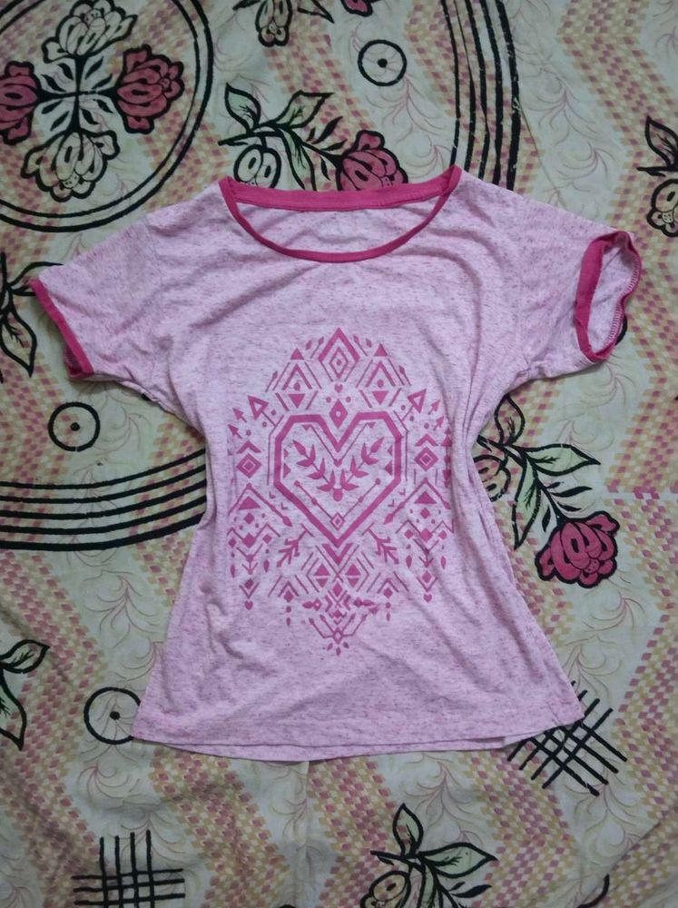 Pink Heart Graphic Tee