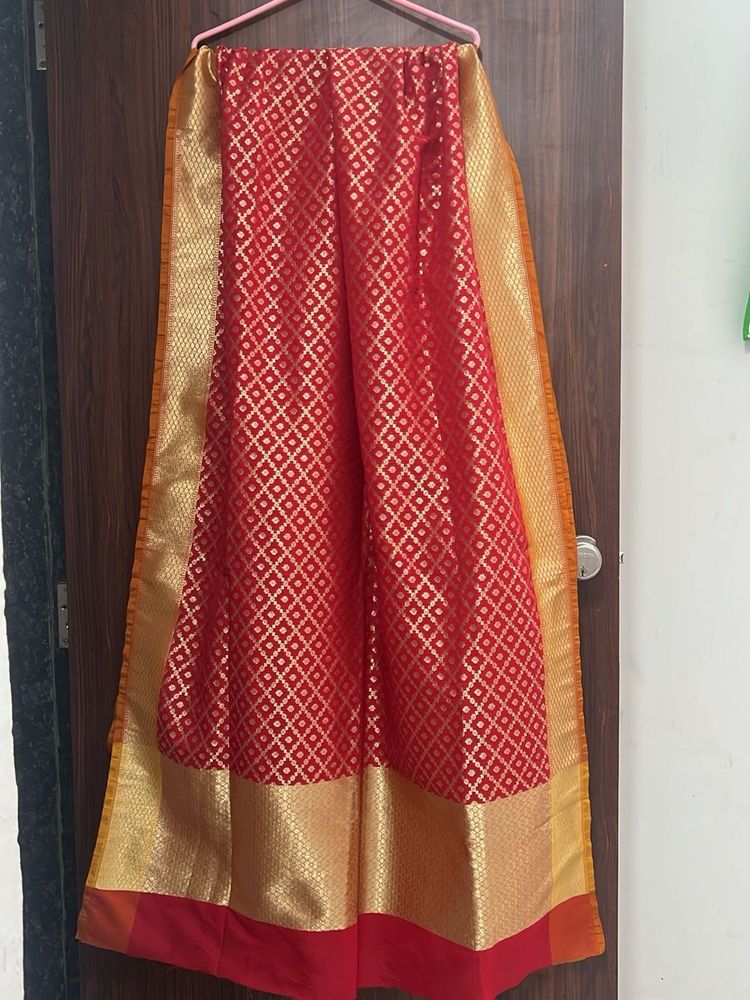 Pure Banarasi Red &amp; Gold Dupatta