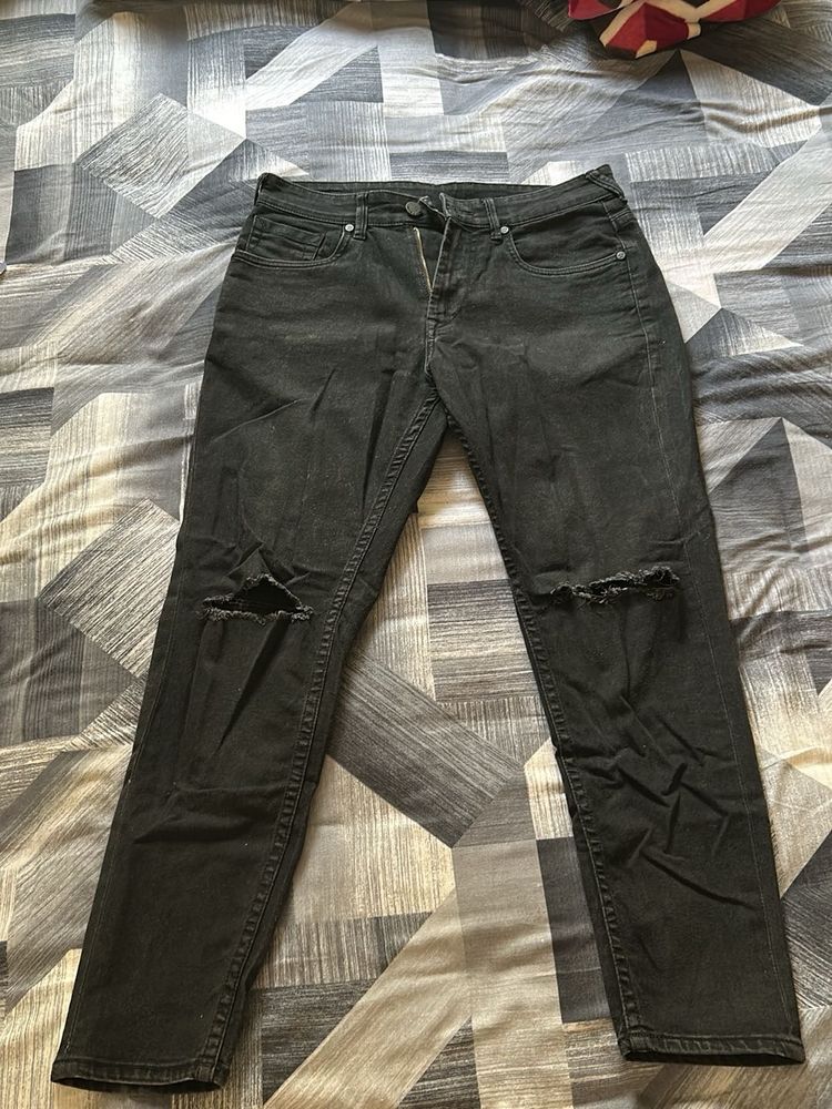 Ripped Black Denim Jeans