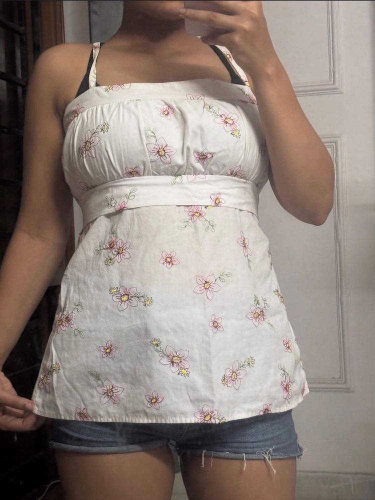 Floral Print Sleeveless Top