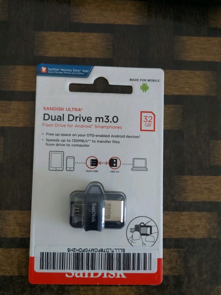 SanDisk OTG Enabled Pendrive 32GB (Micro USB)