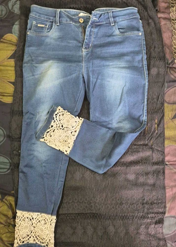 Lace Cuff Jeans
