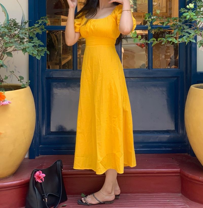 Yellow Midi Summer Dress