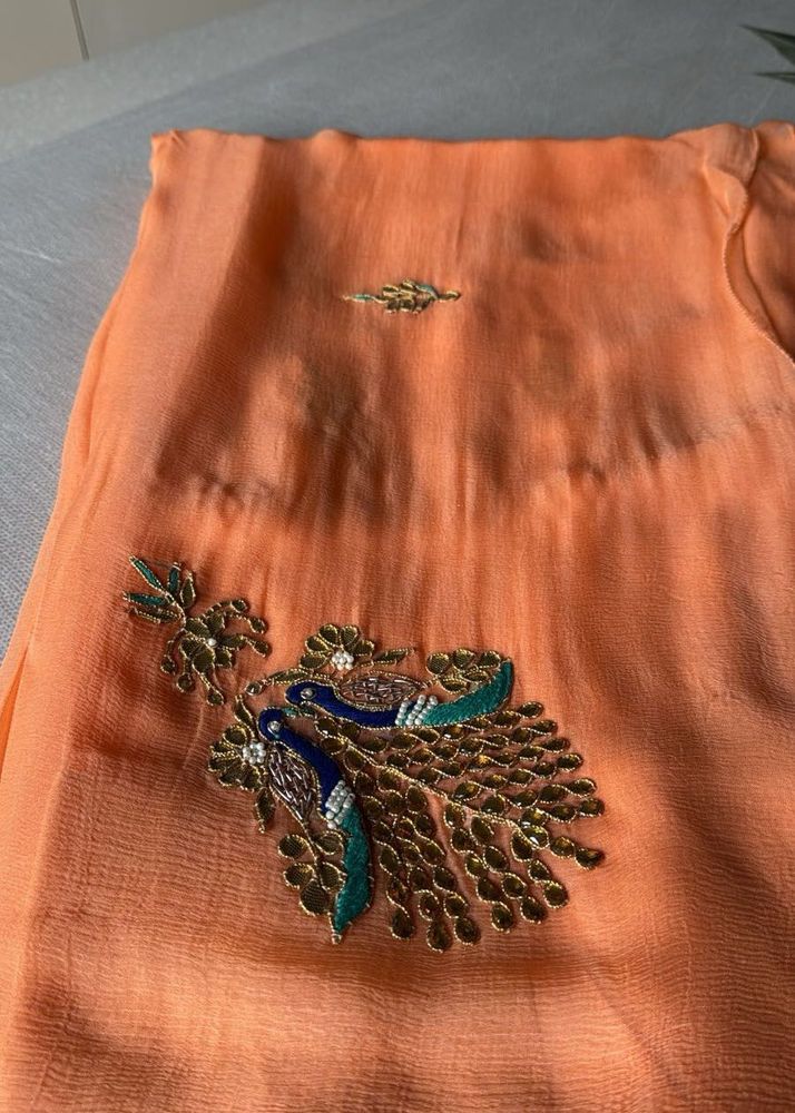 Pure Chiffon Gota Patti Partywear Saree