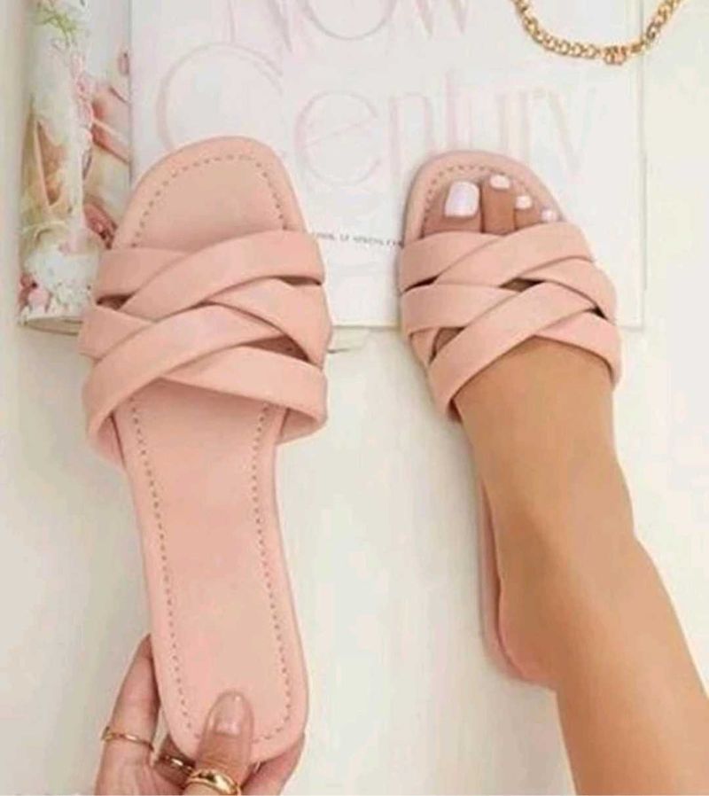 Pink Crisscross Sandals
