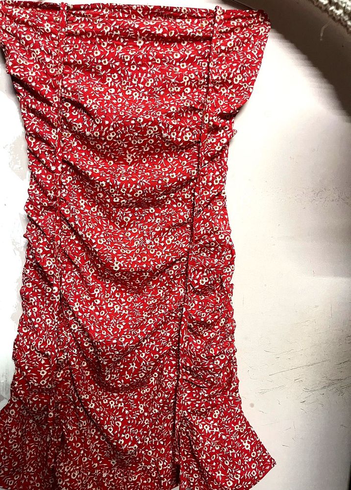 Red Floral Mini Dress