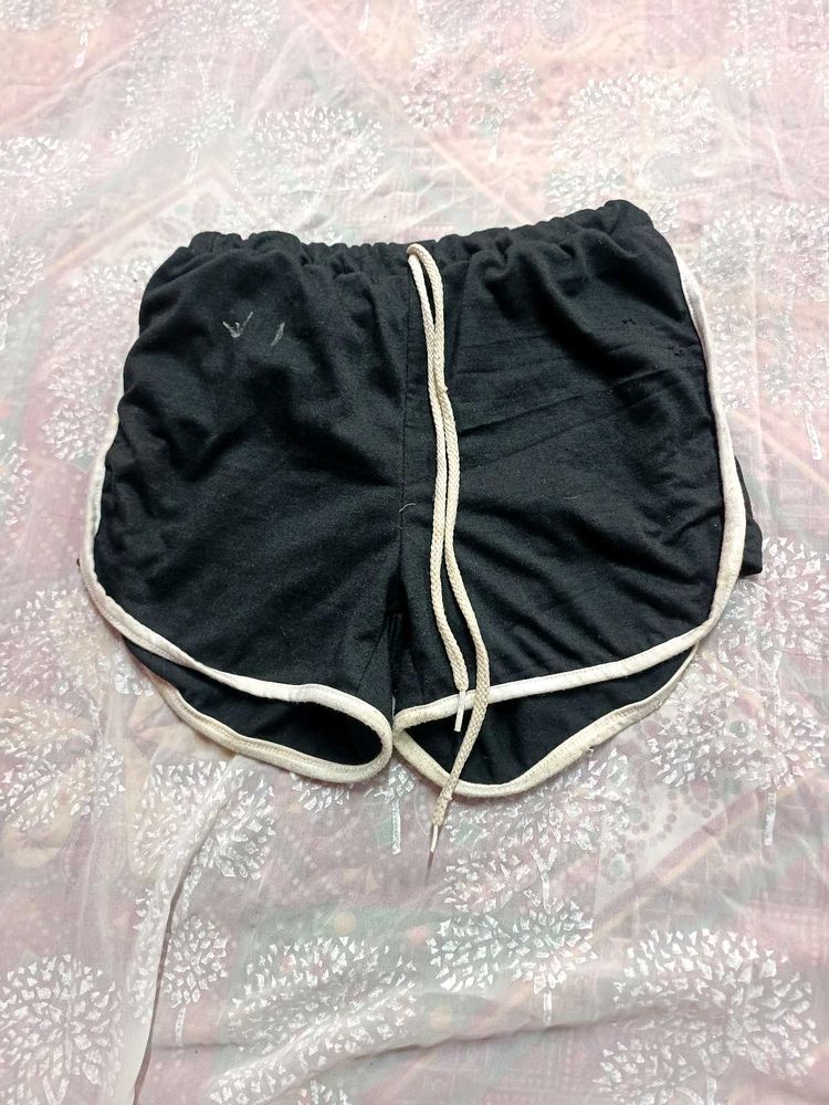 Black &amp; White Trim Athletic Shorts(women's)