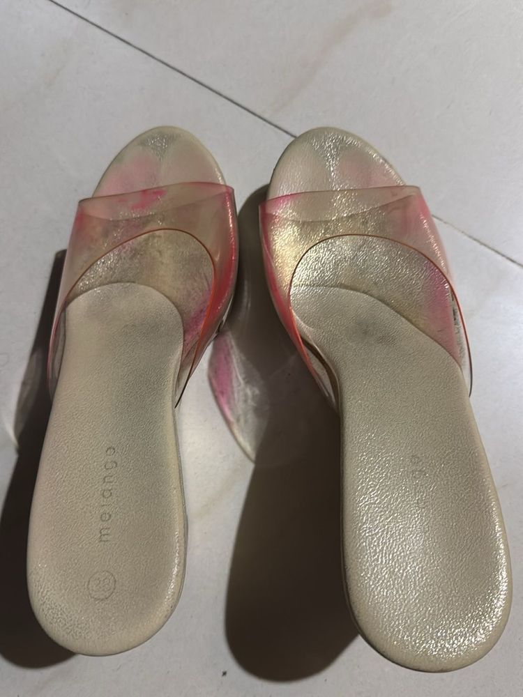 Melange Clear Slide Sandals