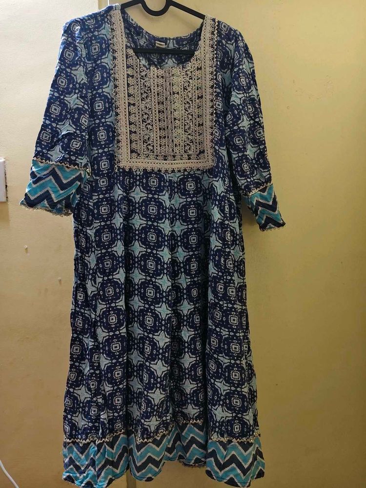 Printed Blue Kurta