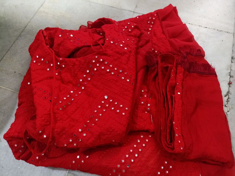 frock lhnga set with dupatta