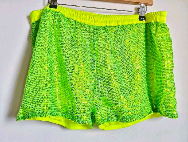 🎁Buy 2, Get 1 Free🎁  Sequin Neon Green Shorts