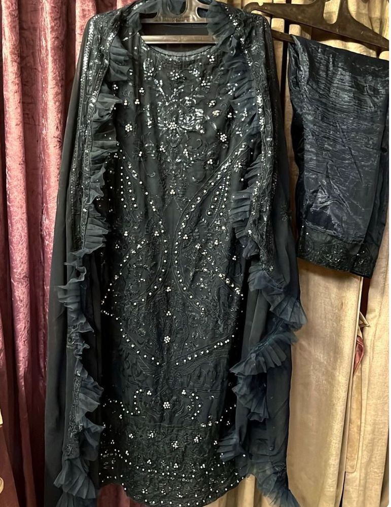 Elegant Black Embroidered Salwar Suit