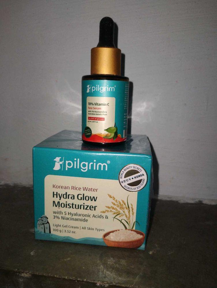 Pilgrim Hydra Glow Moisturizer 10% vitamin c serum