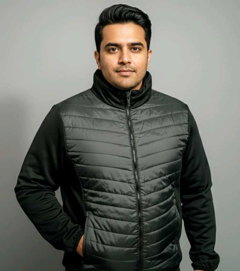 Men's Black Winter Jacket Plus Size  2XL - 3XL