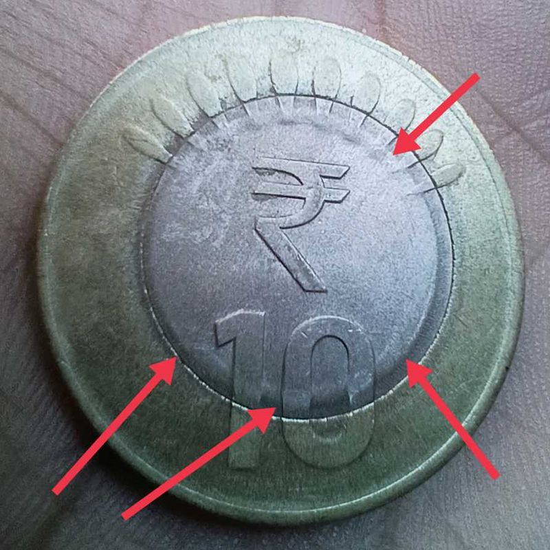 Extra Metal Error 10 Rupees Coin 🪙 on Both side