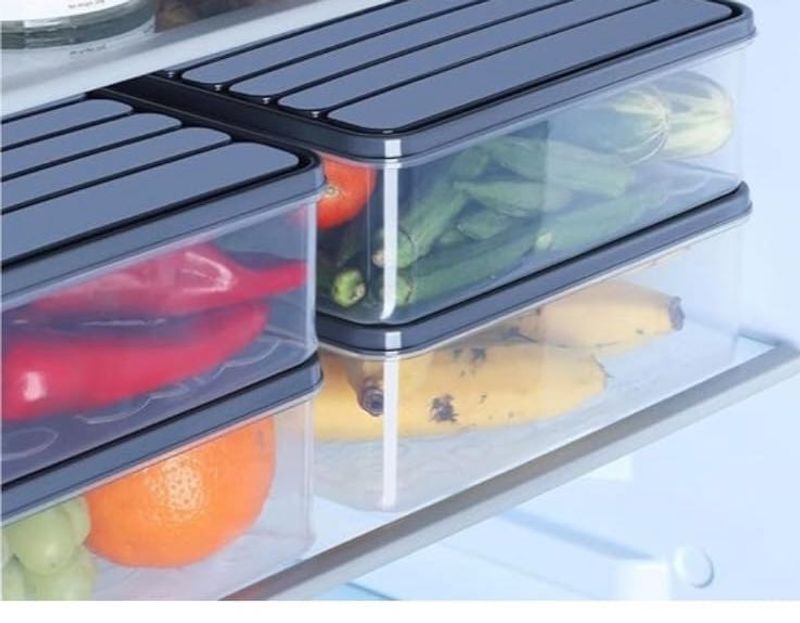 Set of 6 Transparent Storage Containers (New)