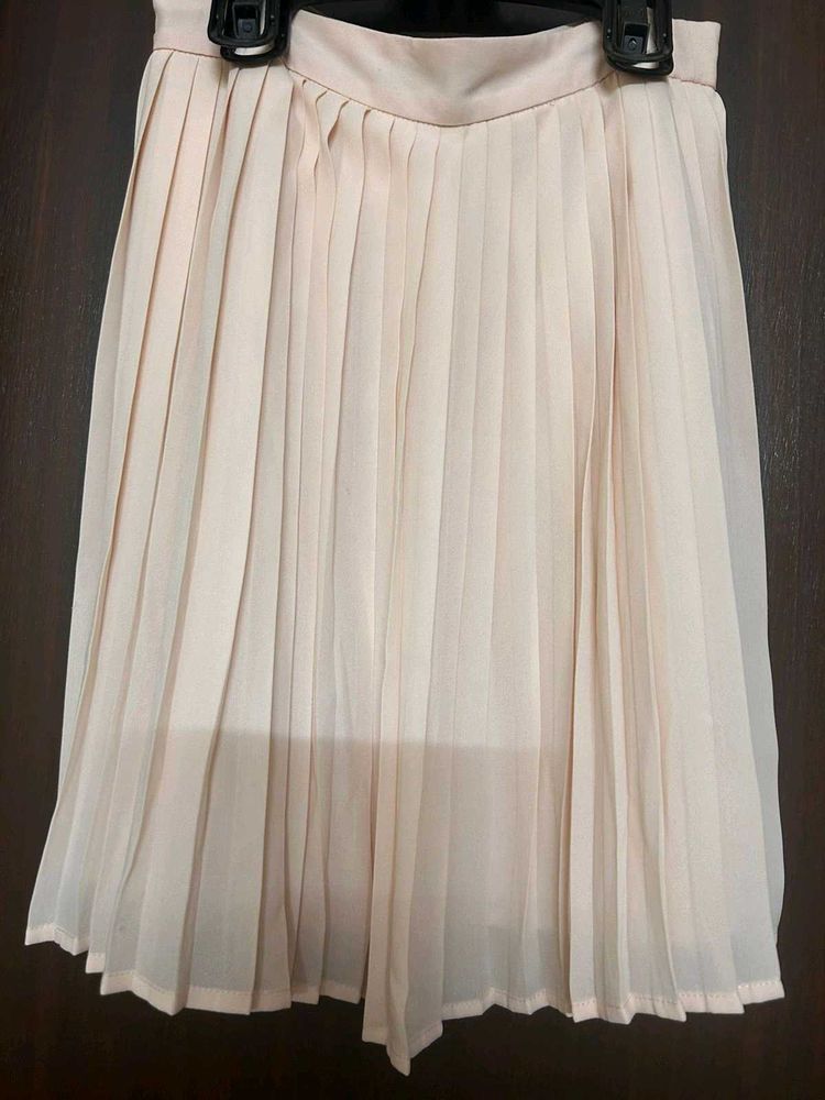 Peach Coloured Midi Flared Skirt