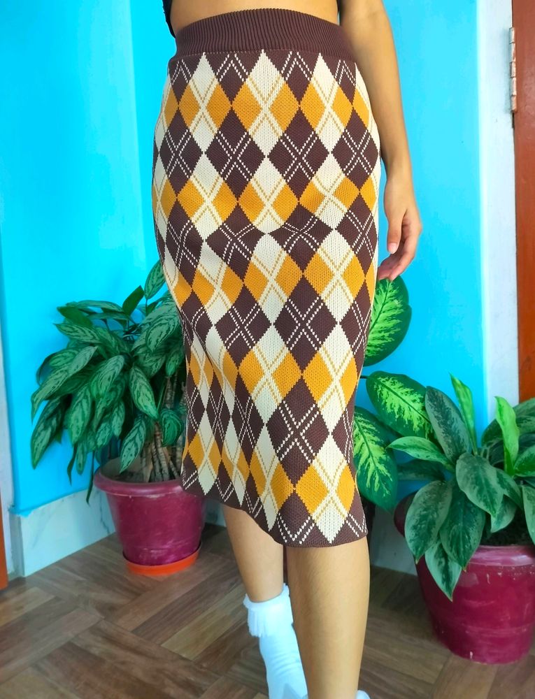 Argyle Printed Winter Skirt