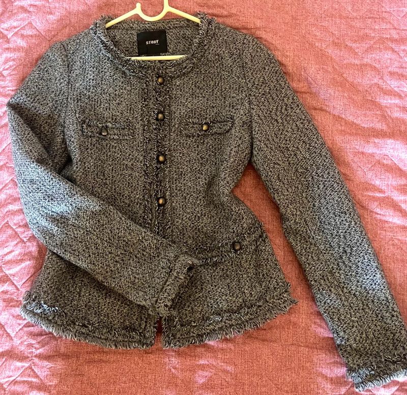 Story Grey Tweed Jacket - Size M