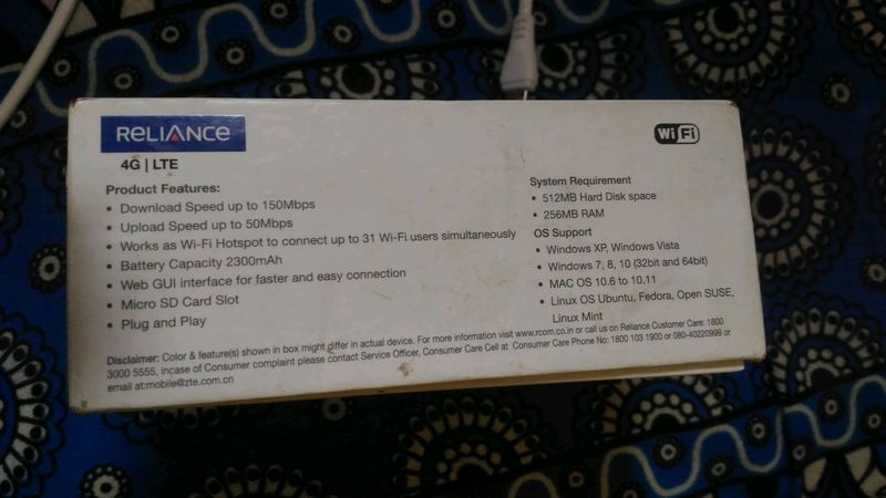 Relaince Wifi 4G Wifi Pad