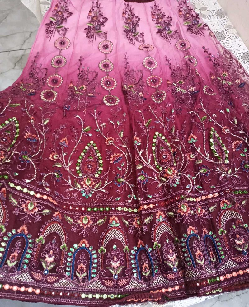 Embroidered Lehenga Choli Net Fabric
