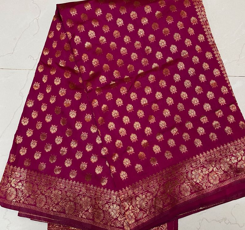 Magenta Banarasi Silk Saree
