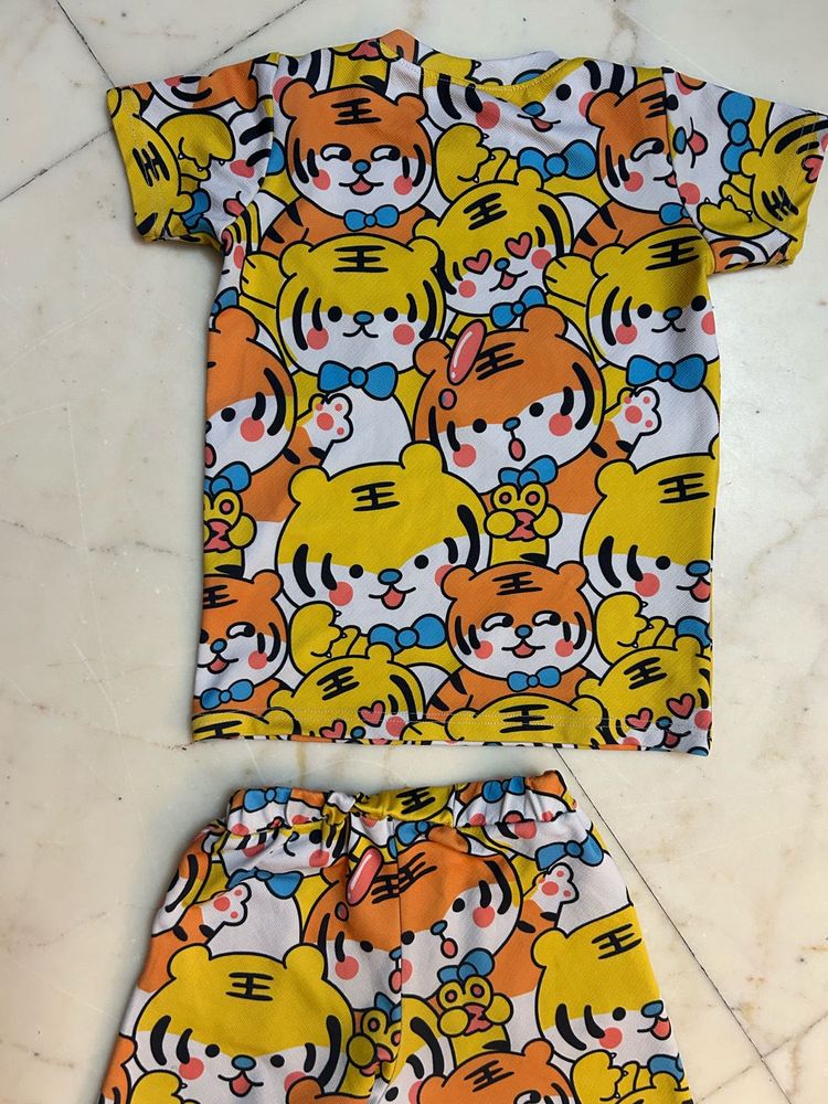 Cute Tiger Print Kids Outfit