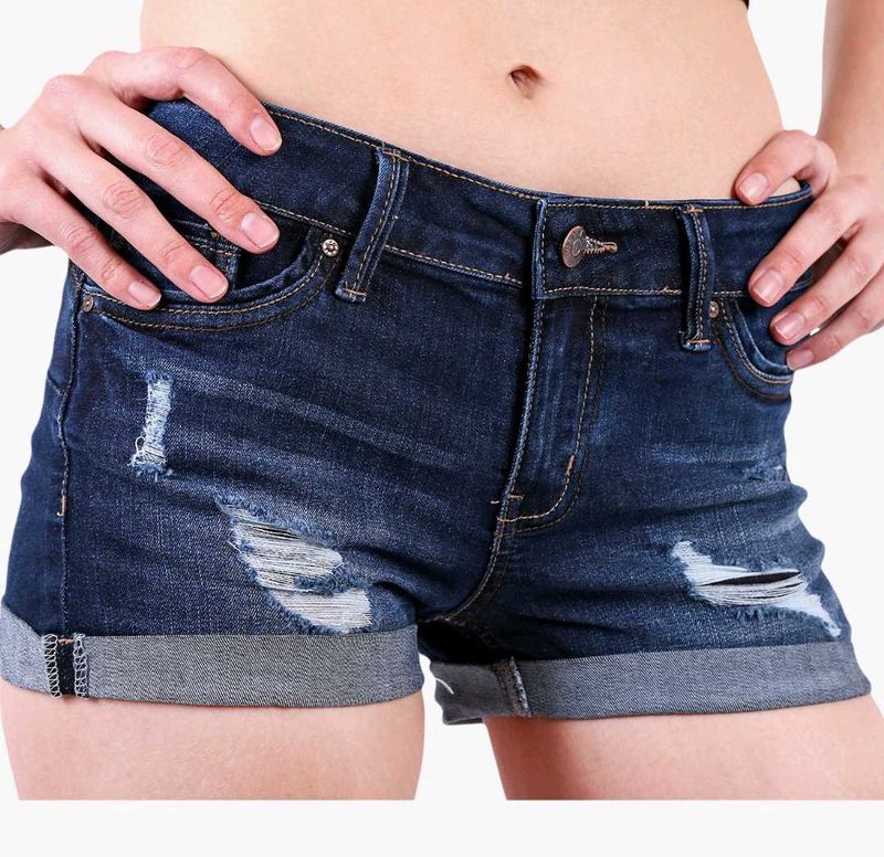 Distressed Denim Shorts
