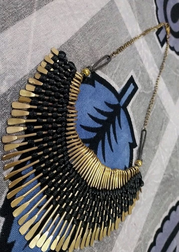 Black And Matt Golden Choker