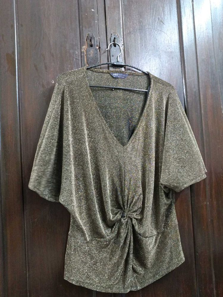 Gold Metallic Party Top – Marks &amp; Spencer