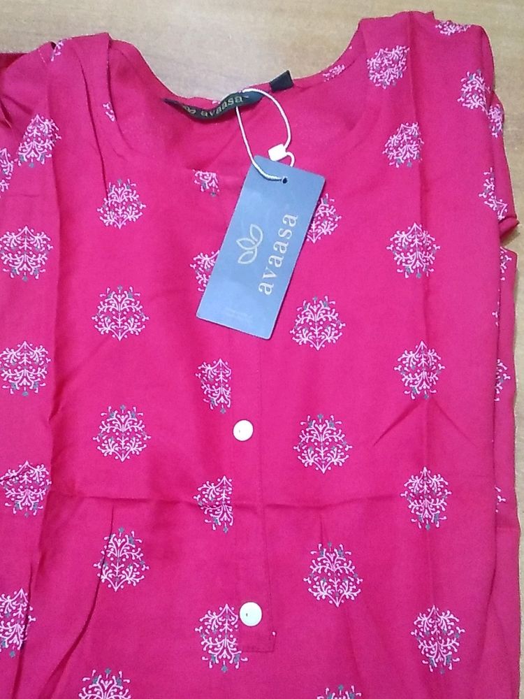 Pink Color Printed Kurti