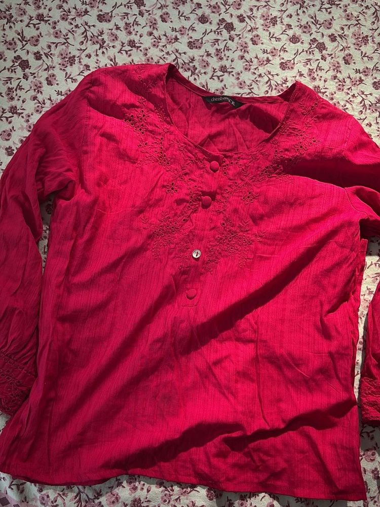 Pink Embroidered Top