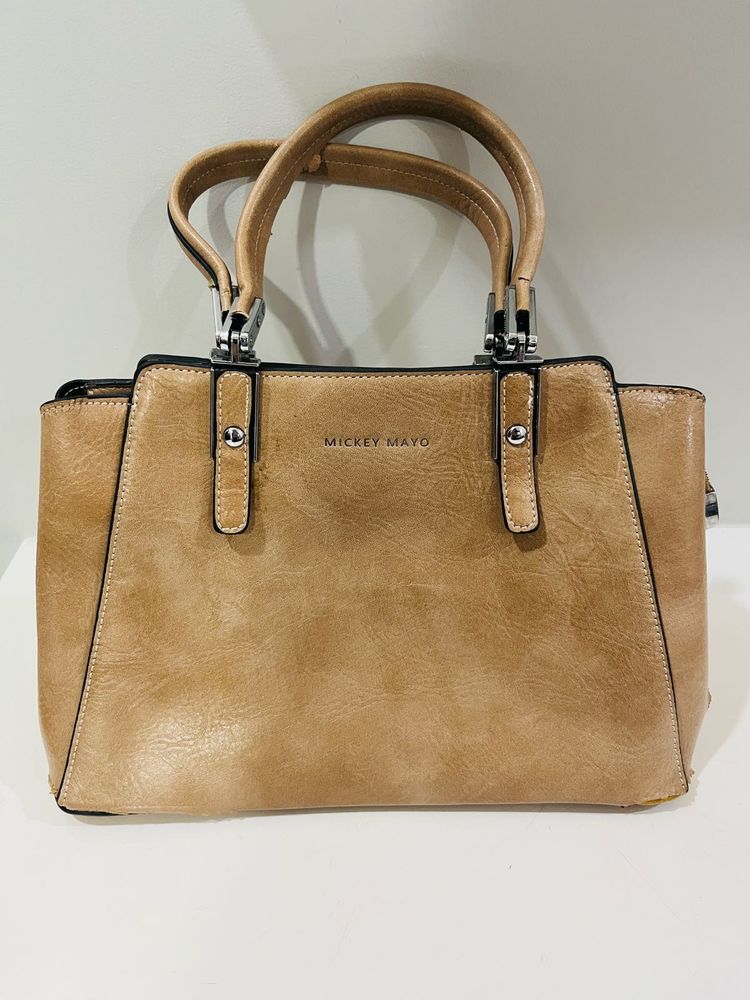 Mickey Mayo Tan Satchel Handbag