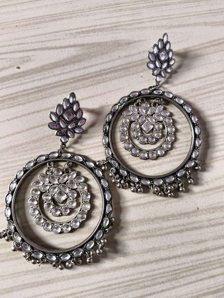Combo of 2 Silver Hoop Earrings