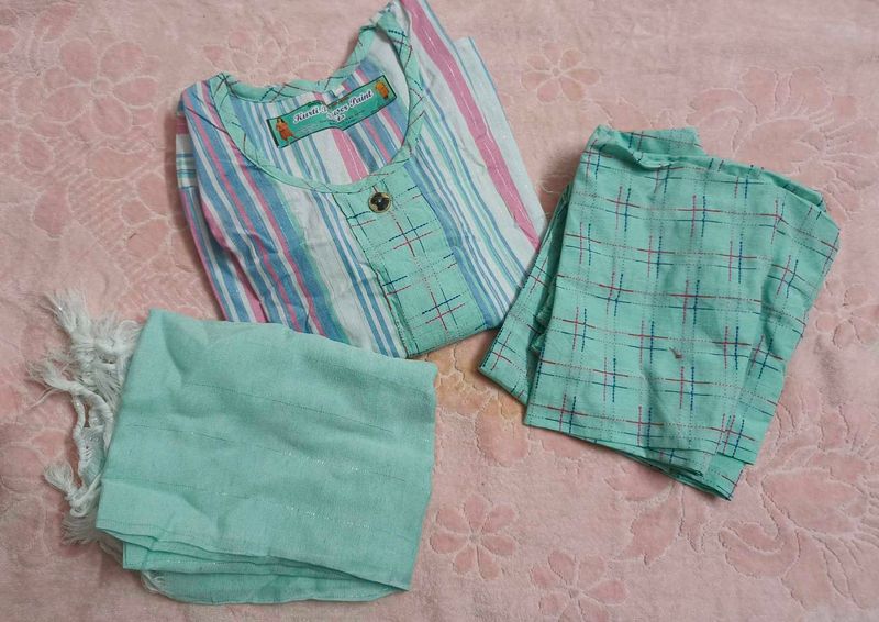 Striped Kurta Set with Dupatta