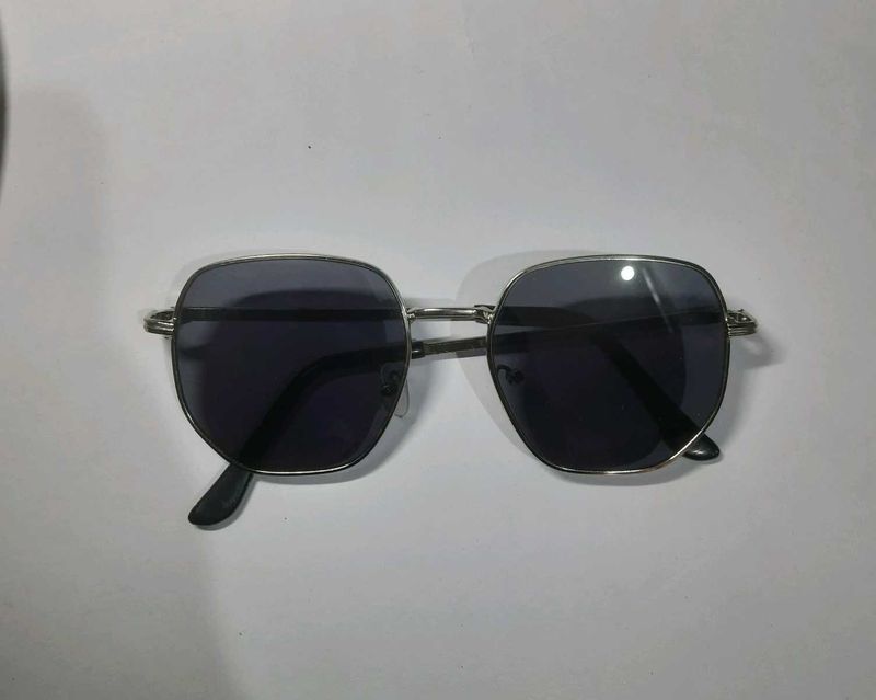 Stylish Silver Hexagon Sunglasses