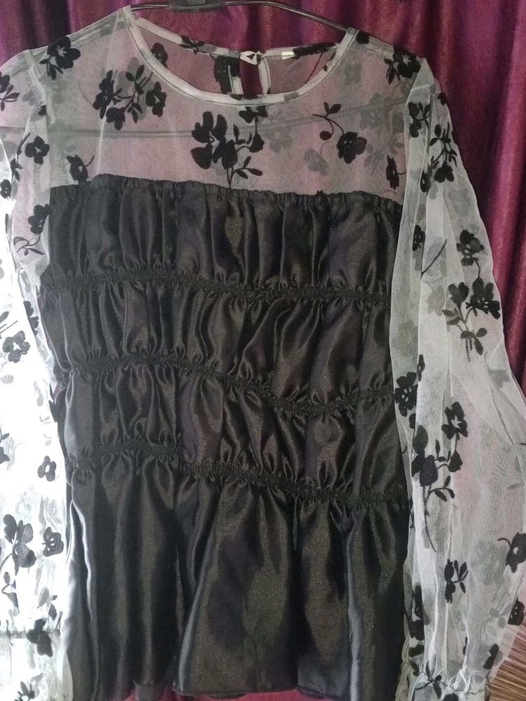 Floral Sheer Sleeve Top