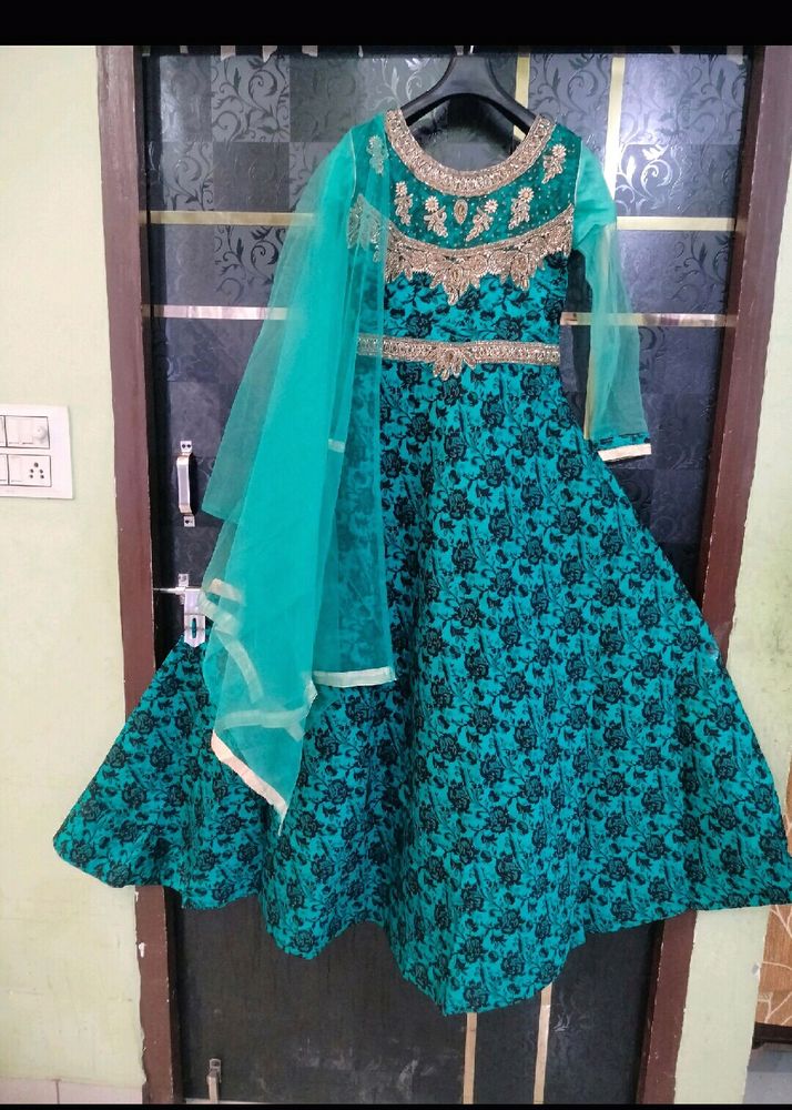 Elegant Teal Anarkali Dress