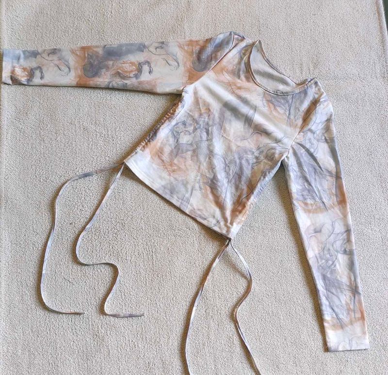 Side Tie Long Sleeve Top