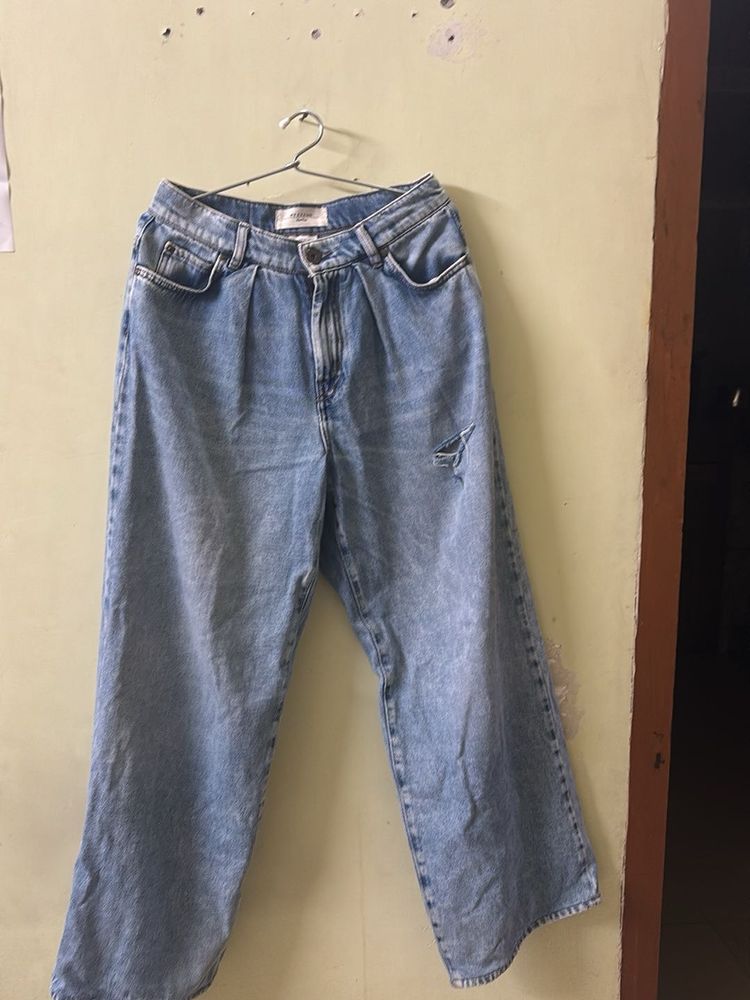 Wide Leg Denim Jeans