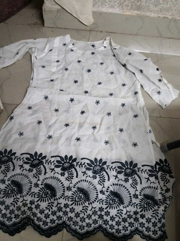 White Embroidered Tunic Dress