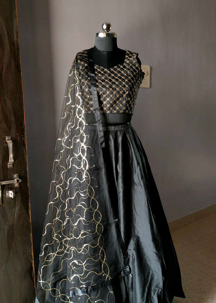 Black Golden Lehenga