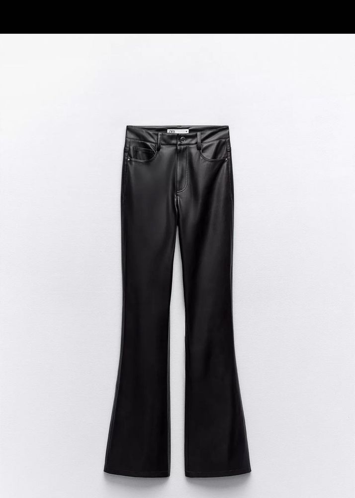 Zara Faux Leather Flared Pants + freebie